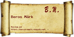 Beros Márk névjegykártya